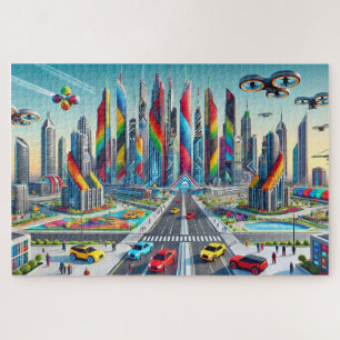 Quebra-cabeça Bricktopia: Futurística paisagem urbana