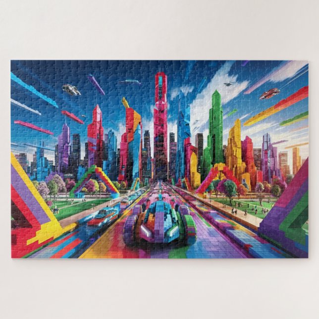 Quebra-cabeça Bricktopia: Paisagem Urbana Futurista3 (Horizontal)