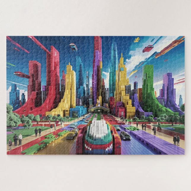 Quebra-cabeça Bricktopia: Paisagem Urbana Futurista4 (Horizontal)