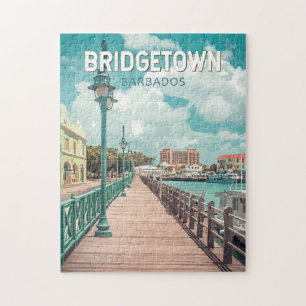 Quebra-cabeça Bridgetown Barbados Ilustração de Viagem de Arte
