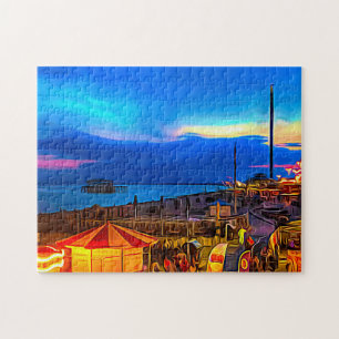 Quebra-cabeça Brighton and Hove Beach & Sunset Digital Painting