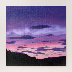 Quebra-cabeça Brilho Pacífico do Pôr-do-Sol Roxo Nuvens Únicas n