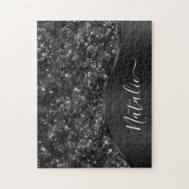 Quebra-cabeça Brilho Preto Metálico Personalizado