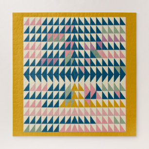 Quebra-cabeça Brilhos Coloridos Formas Geométricas Pintadas em T