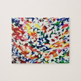 Quebra-cabeça Brincadeira Artista Azul Vermelho Abstrato Amarelo
