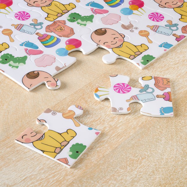 Quebra-cabeça Brinquedos de Berçário de Bebê Fofo Padrão Chá de  (Lateral)