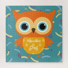 Quebra-cabeça Brinquedos de vintagem de coruja amarela adorável