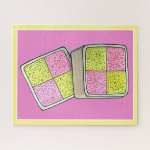 Quebra-cabeça British Battenberg Marzipan Sponge Cake UK Comida