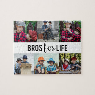 Quebra-cabeça Bros para Life Brothers Photo Collage Typografia