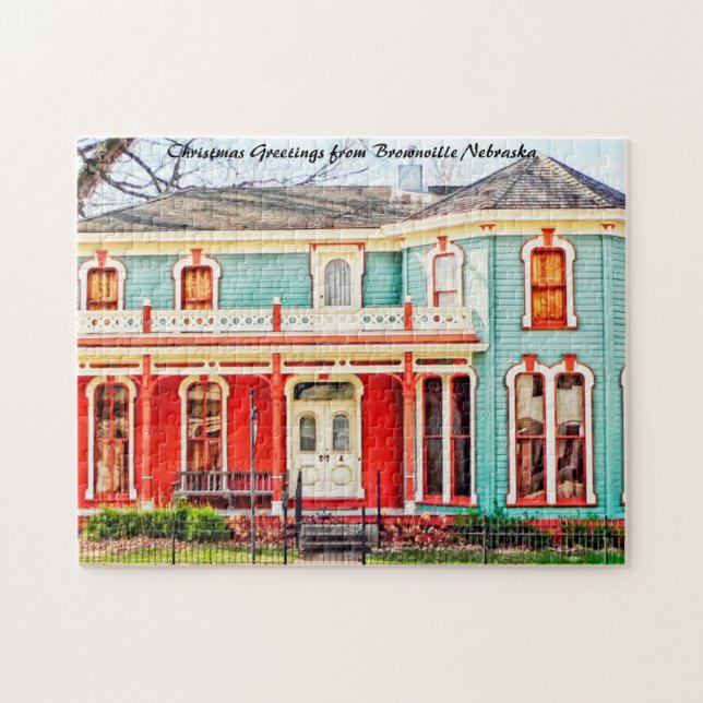 Quebra-cabeça Brownville Nebraska.Cartões de natal (Horizontal)