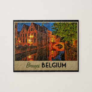 Quebra-cabeça Bruges Belgium À Noite