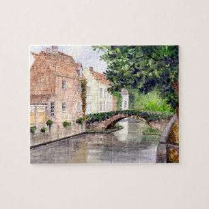 Quebra-cabeça Bruges Watercolor Painting por Farida Greenfield