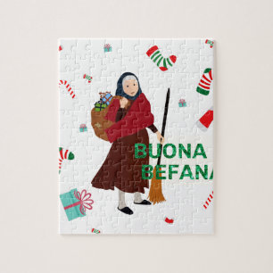 Quebra-cabeça bruxa de natal buona Befana