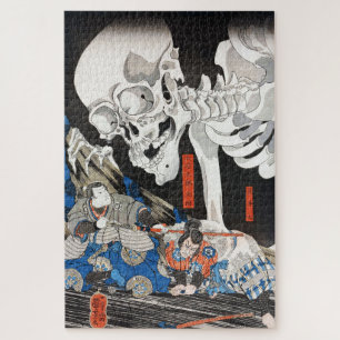 Quebra-cabeça Bruxa e Espectro de Esqueleto, Utagawa Kuniyoshi