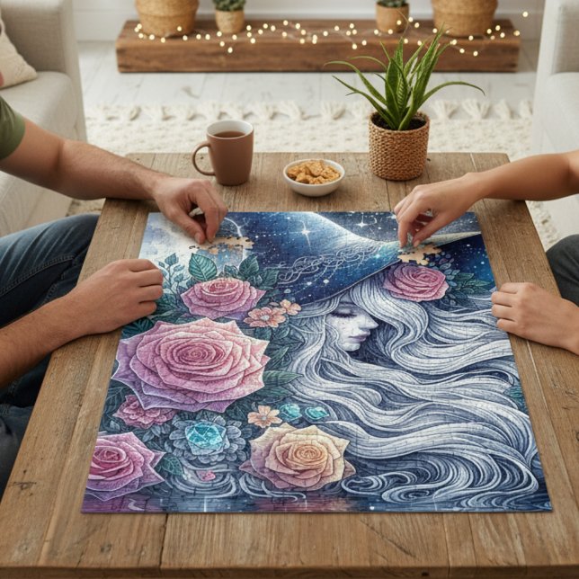 Quebra-cabeça Bruxa Rosa Celestial Paisagem dos Sonhos (Criador carregado)