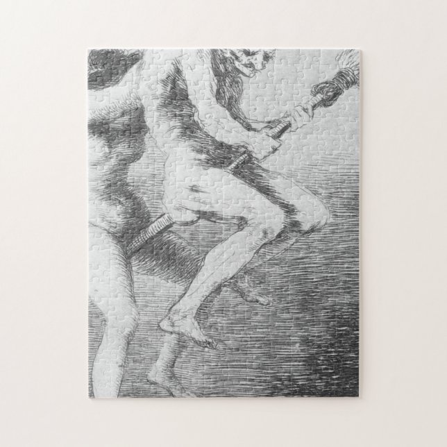 Quebra-cabeça Bruxas Em Uma Broomstick De Francisco Goya (Vertical)
