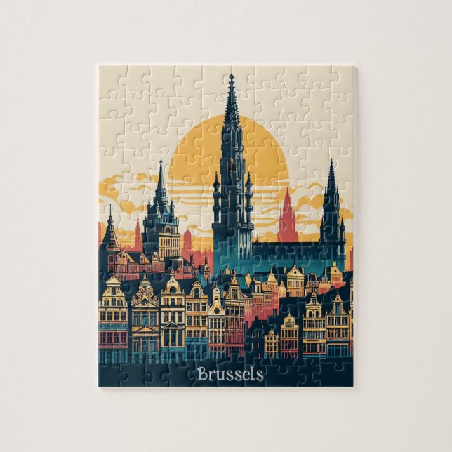 Quebra-cabeça Bruxelas, Bélgica, pintura estilista (Vertical)
