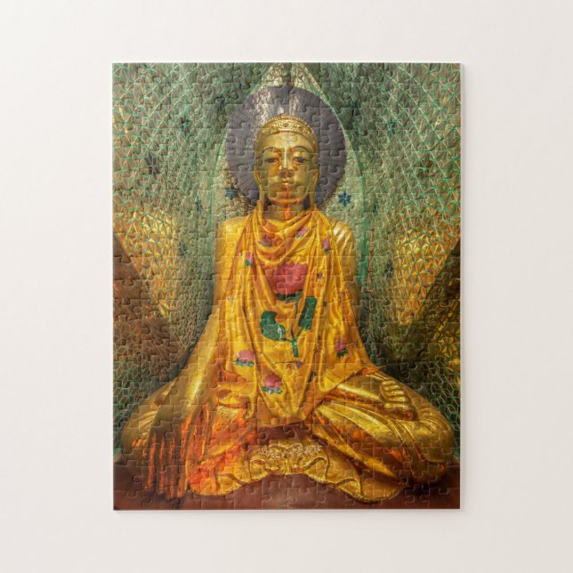 Quebra-cabeça Buda Dourado no Templo (Vertical)
