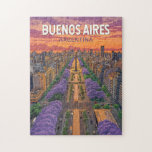 Quebra-cabeça Buenos Aires Argentina Viagem Art Vintage<br><div class="desc">Buenos Aires retro vetor viagem design. Buenos Aires,  a vibrante capital da Argentina,  é conhecida pela sua arquitetura inspirada na Europa,  a rica cultura tango e a culinária de classe mundial.</div>