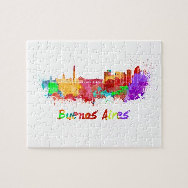 Quebra-cabeça Buenos Aires skyline in watercolor (Horizontal)