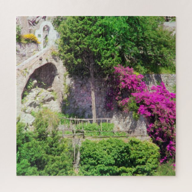 Quebra-cabeça Buganvília Crescendo Em Penhasco Em Positano, Itál (Vertical)