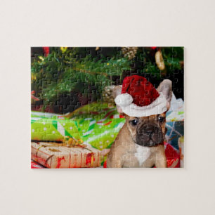 Quebra-cabeça Buldogue francês do Natal