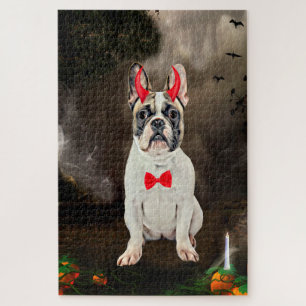 Quebra-cabeça Buldogue Francês no Figurino de Halloween