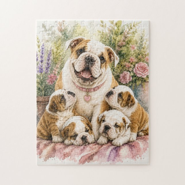 QUEBRA-CABEÇA BULDOGUE INGLÊS FAMÍLIA  (Vertical)