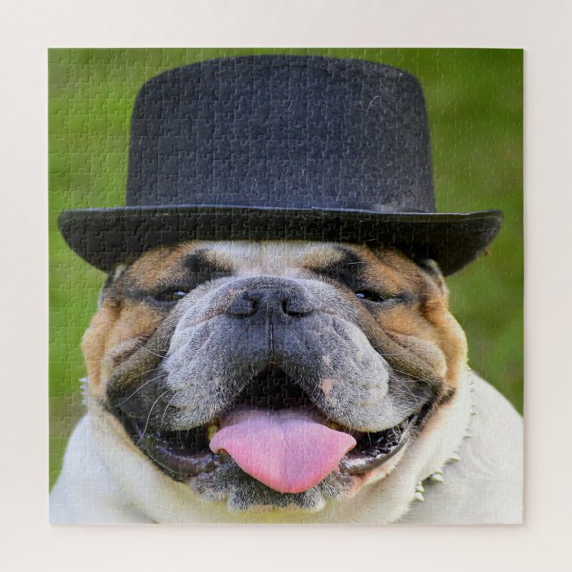 Quebra-cabeça Buldogue No Top Hat (Vertical)