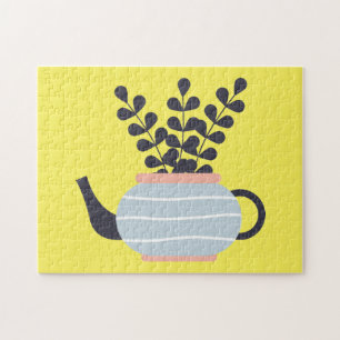 Quebra-cabeça Bule simples moderno com pastel vegetal