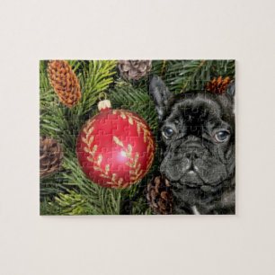 Quebra-cabeça Bulhdog Francês de Natal