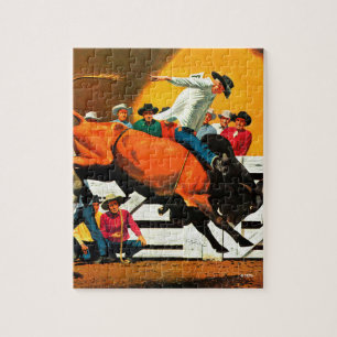 Quebra-cabeça Bull Riding by Fred Ludekens
