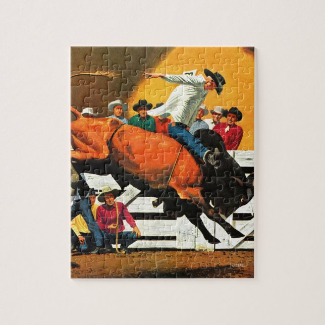 Quebra-cabeça Bull Riding by Fred Ludekens (Vertical)