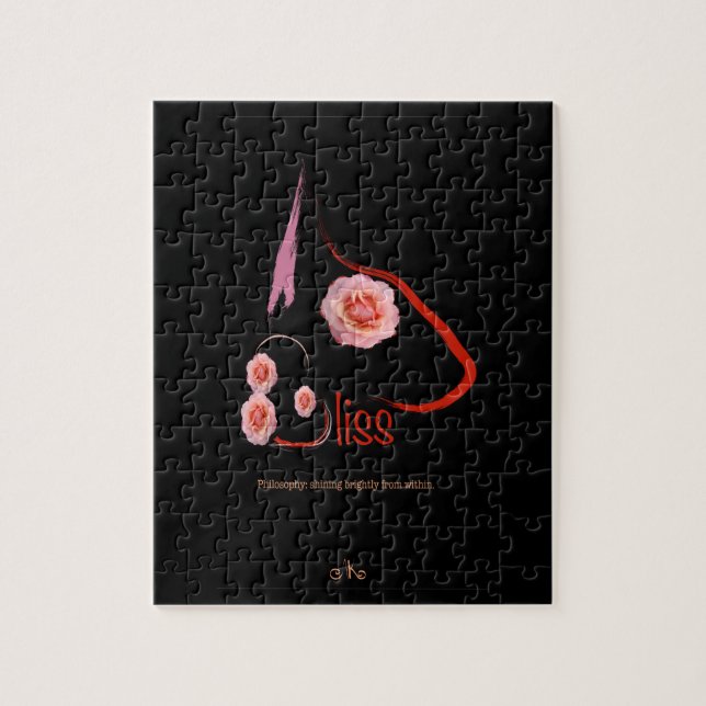 Quebra-cabeça Bull Terrier Bliss Inglês com rosa Pet Art (Vertical)