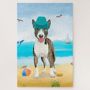 Quebra-cabeça Bull Terrier no Beach