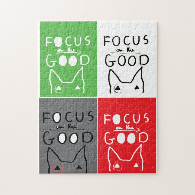 Quebra-cabeça Bull Terrier Pop Art Foco na citação de BOM (Vertical)