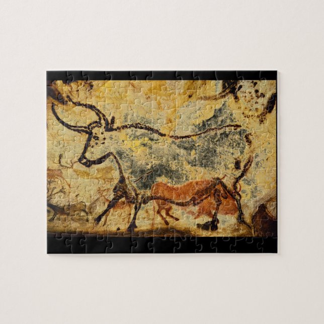 Quebra-cabeça Bull', vermelho Lascaux, Dordogne_Art da (Horizontal)