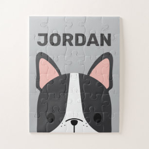Quebra-cabeça Bulldog Francês Bonito com Nome Personalizado