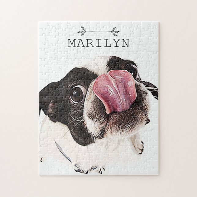 Quebra-cabeça Bulldog Francês Personalizado | Fresco francês (Vertical)
