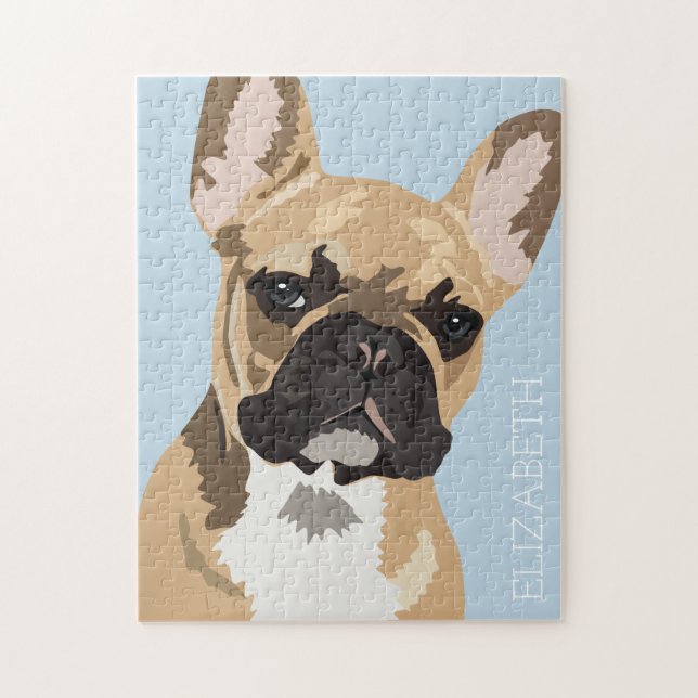 Quebra-cabeça Bulldogue Francês Fawn Personalizado (Vertical)