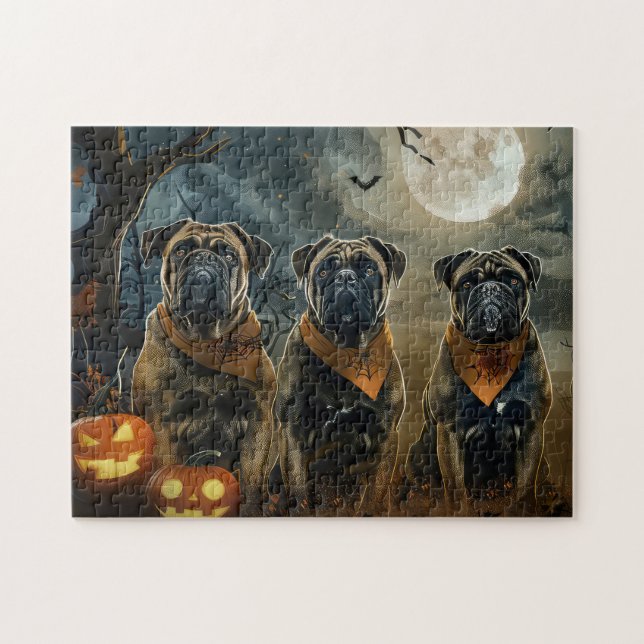 Quebra-cabeça Bullmastiff Halloween Spooky (Horizontal)