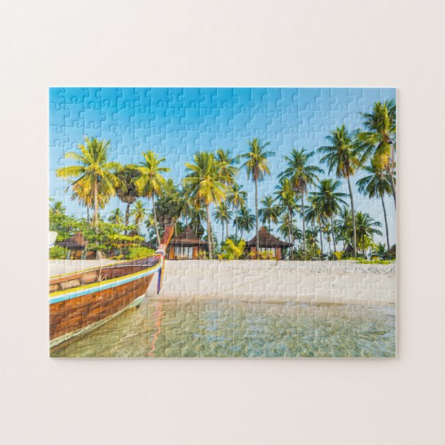 Quebra-cabeça Bungalows na praia | Ko Mook, Tailândia (Horizontal)