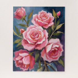 Quebra-cabeça Buquê de Rosa Rosa Bege Pintado