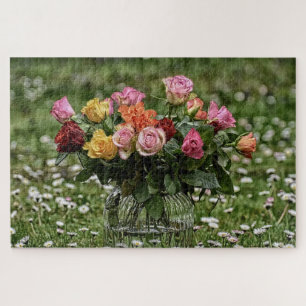 Quebra-cabeça Buquê de Rosas no Campo das Flores