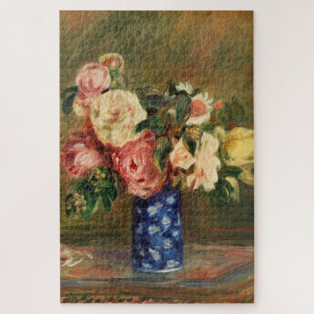 Quebra-cabeça Buquê de Rosas por pintura impressionista do Renoi (Vertical)