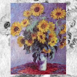 Quebra-cabeça Buquê de Sunflower por Claude Monet, Vintage Art