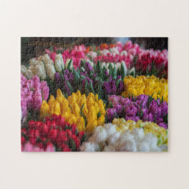 Quebra-cabeça Buquê Floral Cor-de-rosa Amarelo Vermelho Branco