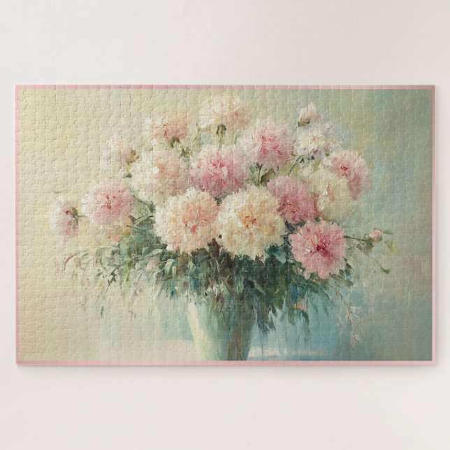 Quebra-cabeça Buquê Floral de Pastel Suave (Horizontal)
