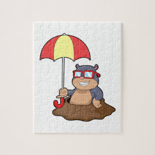Quebra-cabeça Buraco na chuva com guarda-chuva