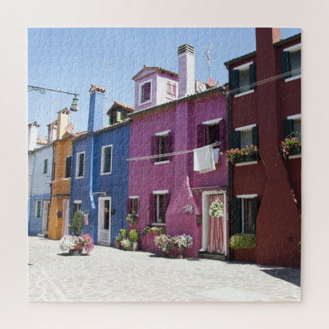 Quebra-cabeça Burano Colorido Em Veneza, Itália (Vertical)